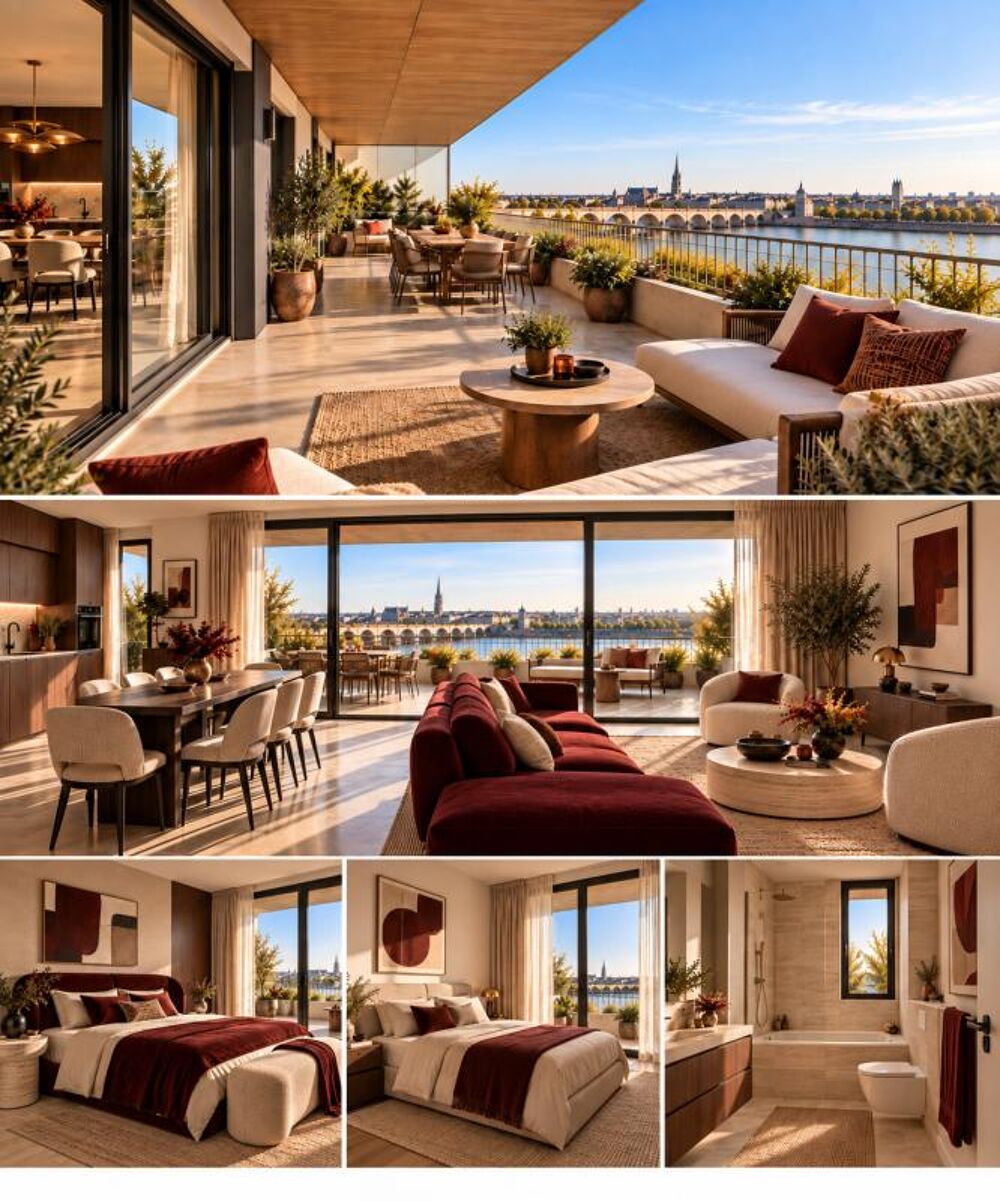 Vente Appartement BORDEAUX BASTIDE – T5 DE 111 M² AVEC VUE IMPRENABLE SUR BORDEAUX – 2 PARKINGS Bordeaux