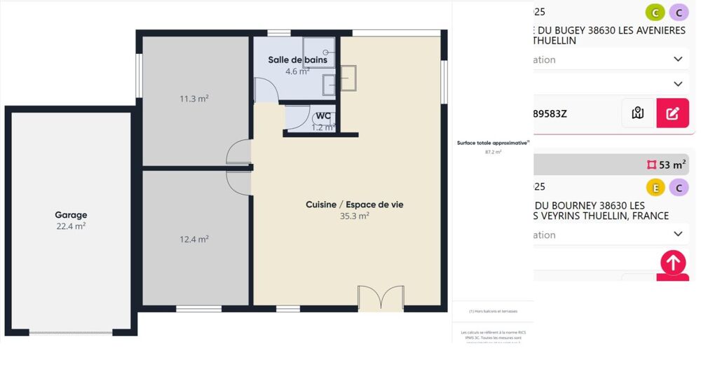 LES VANS (07140)Villa 3 pièce(s) 64 m2