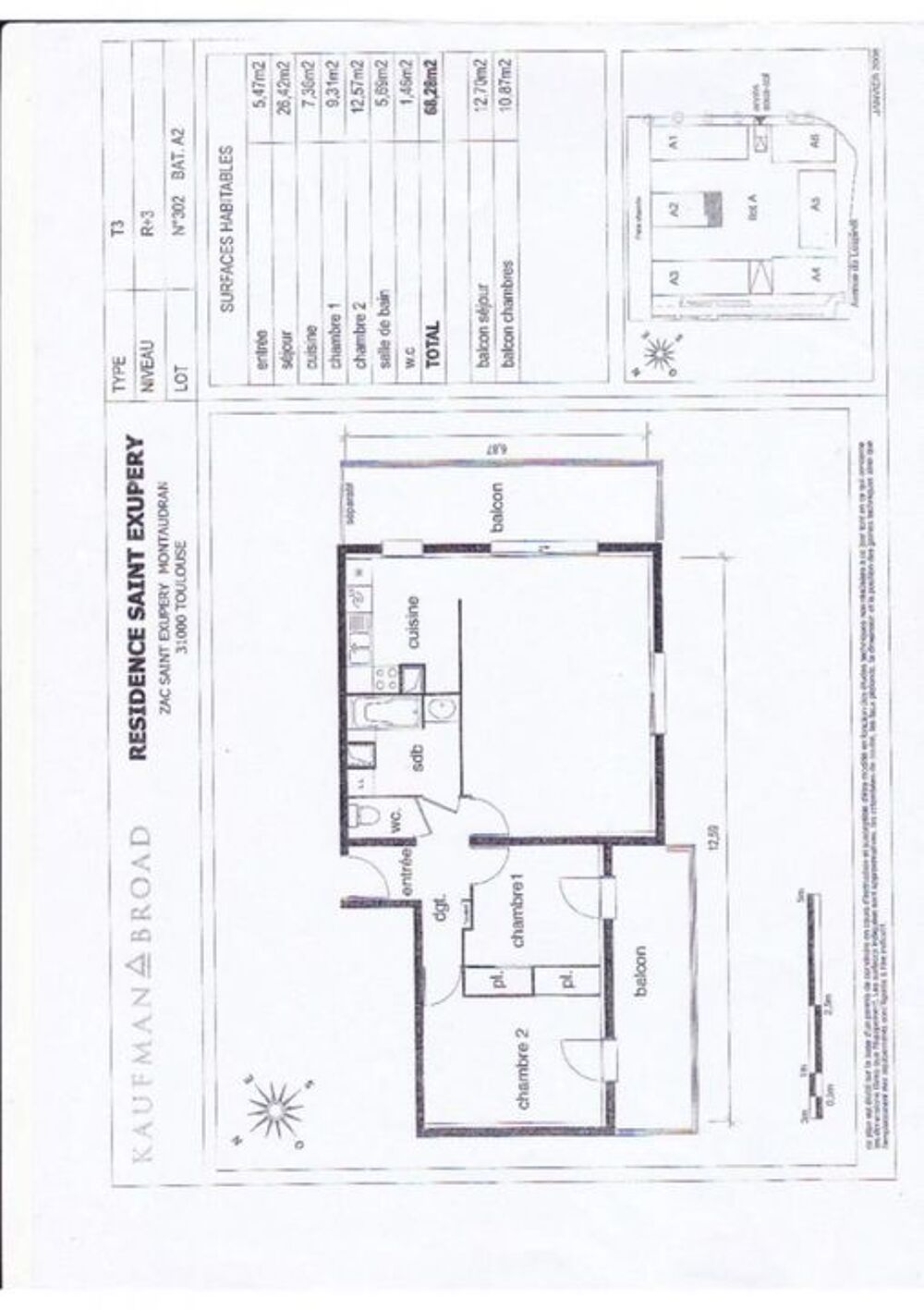 Location Appartement Appartement de 68m2 à louer sur Toulouse Toulouse