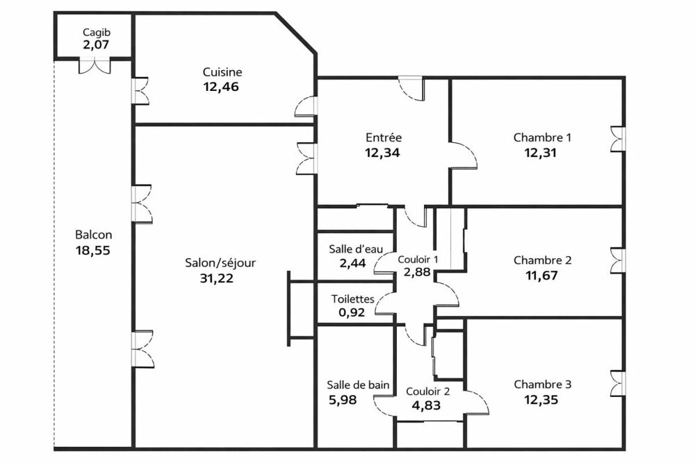 Vente Appartement CHARBONNIERES  LES BAINS . Appartement  109m2 - 4 pièces- Avec terrasse ,cave et garage Charbonnieres les bains