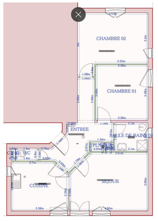  Appartement à louer 3 pièces 66 m²