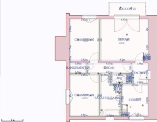  Appartement à louer 3 pièces 65 m²