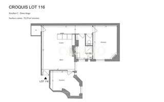  Appartement  vendre 3 pices 51 m
