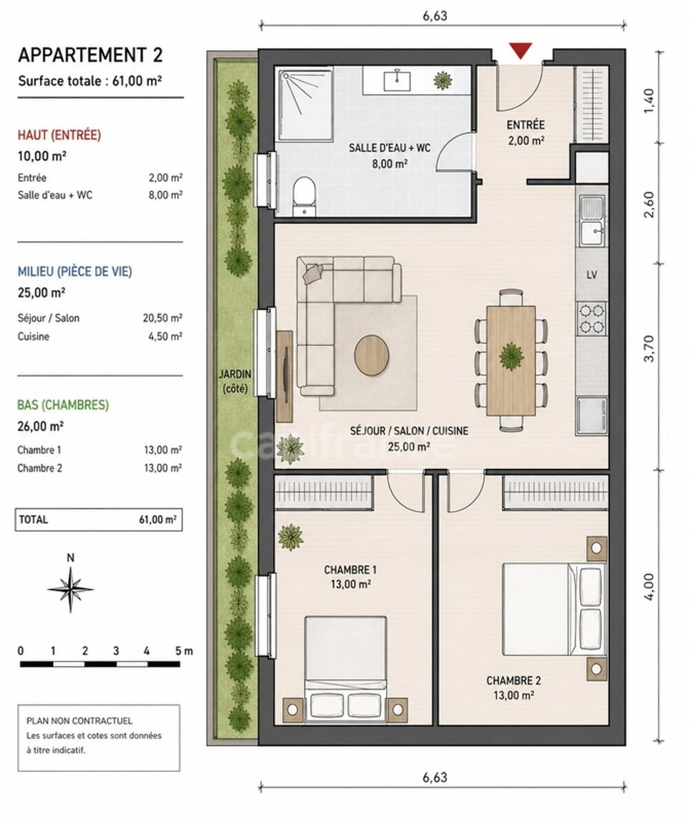 Appartement 3 pièces 61 m² · à Granville · 61 m² · 107 000 €