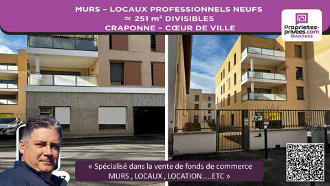 MURS LOCAUX PROFESSIONNELS  251 m&sup2; CRAPONNE  COEUR DE CENTRE 719005 69290 Craponne