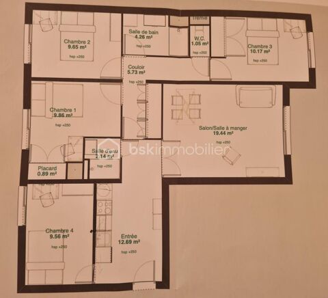  Appartement à vendre 5 pièces 88 m²