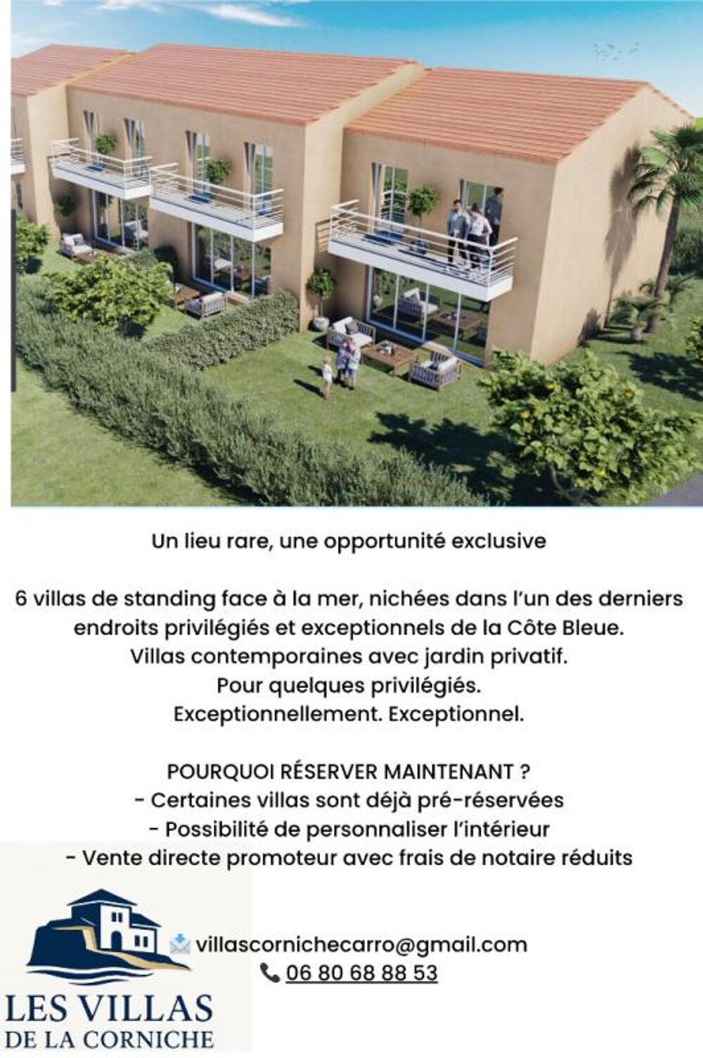 Vente Villa Villa front de Mer CARRO Carro