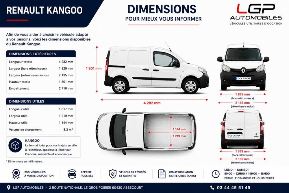 Kangoo Express 1&deg; Main / 1.5L B DCI 95cv de 2021 version GRAND CONFORT CLIM 2021 occasion 60430 Abbecourt