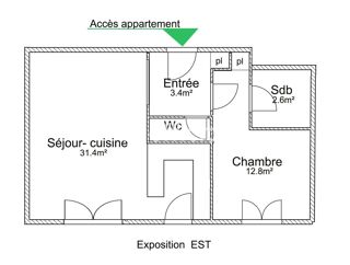  Appartement � vendre 2 pi�ces 52 m�