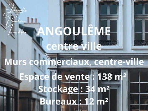 Vente 188 m&sup2; murs local commercial en plein centre-ville d'Angoul&ecirc;me 290000 16000 Angouleme