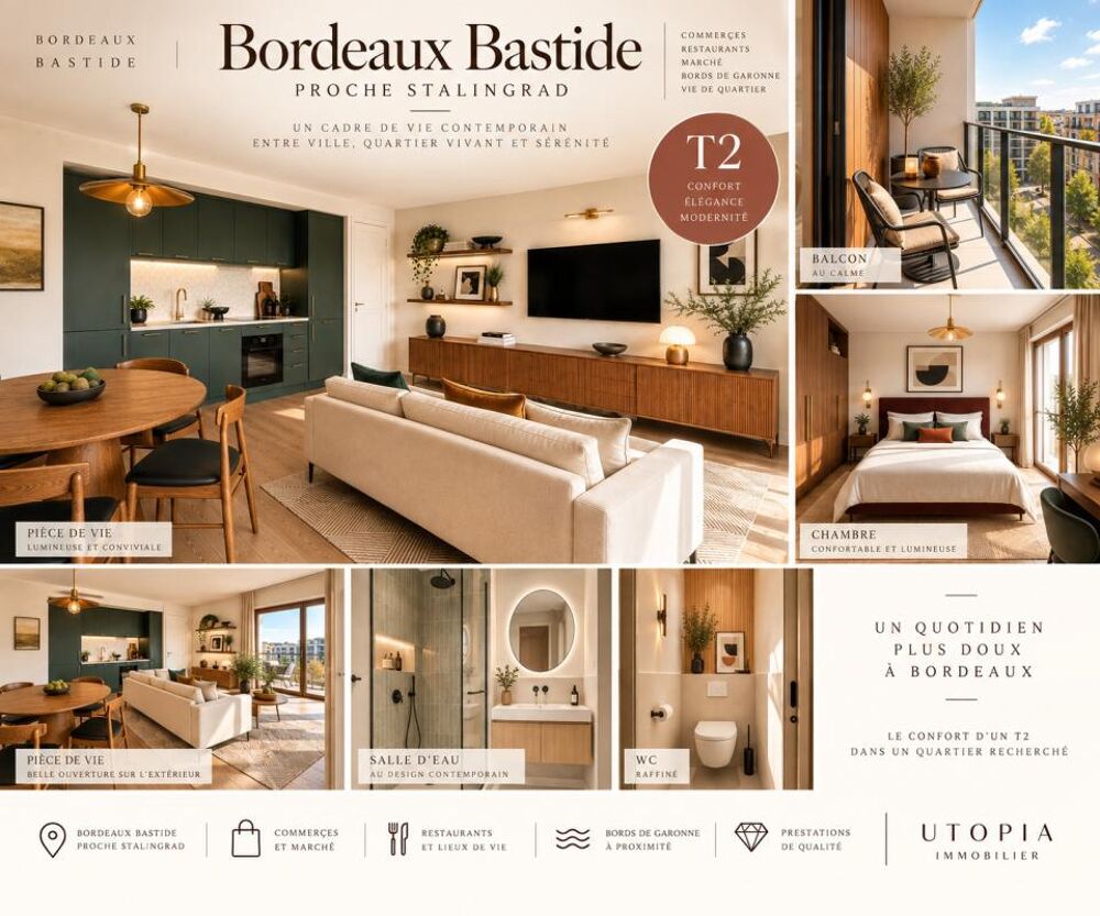 Vente Appartement BORDEAUX BASTIDE – T2 AVEC TERRASSE + PARKING Bordeaux