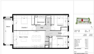  Appartement � vendre 4 pi�ces 84 m�