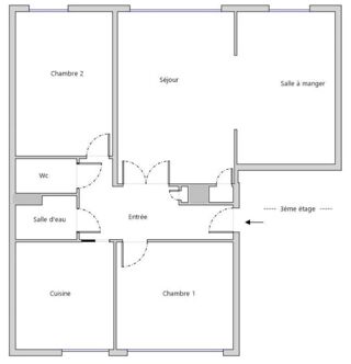  Appartement � vendre 4 pi�ces 62 m�