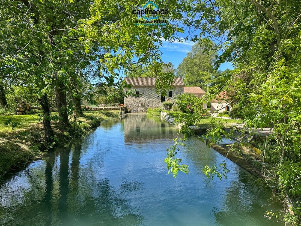 Propriete à vendre 6 pièces proche de MONTCUQ (46), moulin et dépendances sur terrain de 1,67 ha