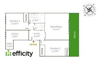  Appartement � vendre 3 pi�ces 63 m�