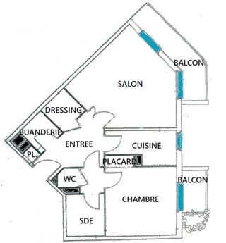  Appartement � vendre 2 pi�ces 60 m�