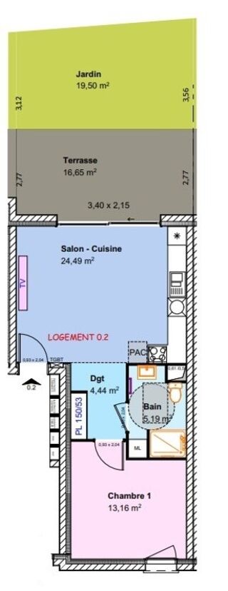  Appartement � vendre 2 pi�ces 47 m�