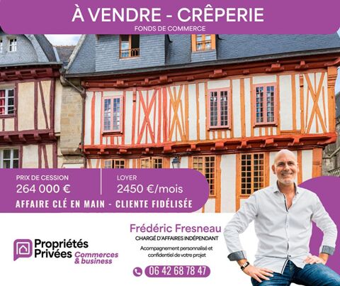 VANNES - CR&Ecirc;PERIE 90 COUVERTS - TERRASSES ET LOGEMENT 4 CHAMBRES 264000 56000 Vannes