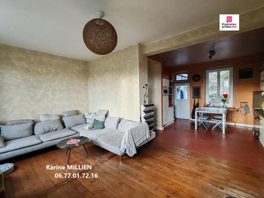 MESNIL SUR L'ESTREE 27650 Maison de ville avec sous-sol - 2 étages - 3 chambres - 1 bureau - Jardin - Garage - 168 000 HAI