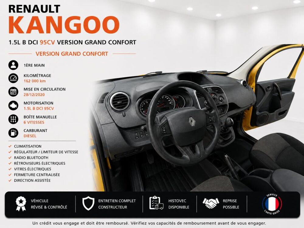 Kangoo Express 1&deg; Main / 1.5L B DCI 95cv de 2021 version GRAND CONFORT CLIM 2021 occasion 60430 Abbecourt