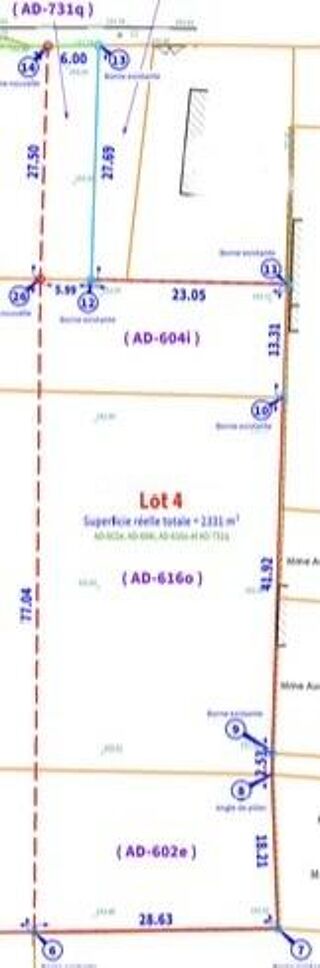  Terrain � vendre 2331 m�