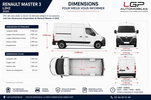 Master 1&deg; Main / 2.3 Dci 135cv de 2021 L2H2 version GRAND CONFORT * 2021 occasion 60430 Abbecourt
