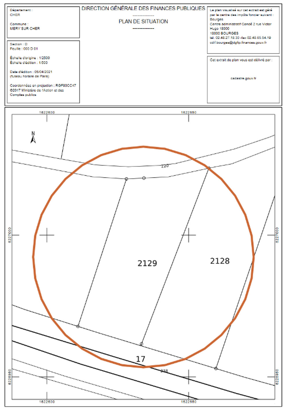Vente Terrain Terrain Mery Sur Cher 3222 m2 Mery sur cher