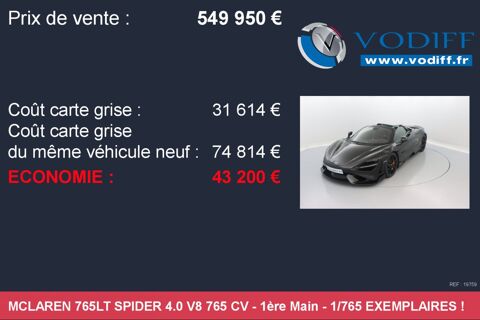 765LT Spider 4.0 V8 765 CV 2022 occasion 67960 Entzheim