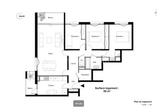  Appartement  vendre 5 pices 85 m