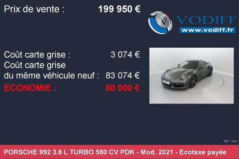 911 (993) 3.8 L TURBO 580 CV PDK 2021 occasion 67960 Entzheim