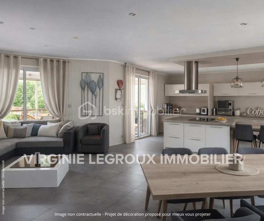 Maison de plain-pied 4 chambres 130m2 + véranda de 45m2