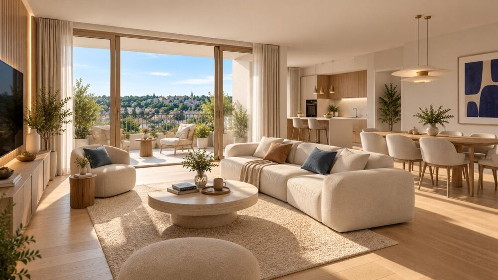 T3 TASSIN LA DEMIE 63m² - DOUBLE BALCON - GRAND SÉJOUR/CUISINE OUVERTE