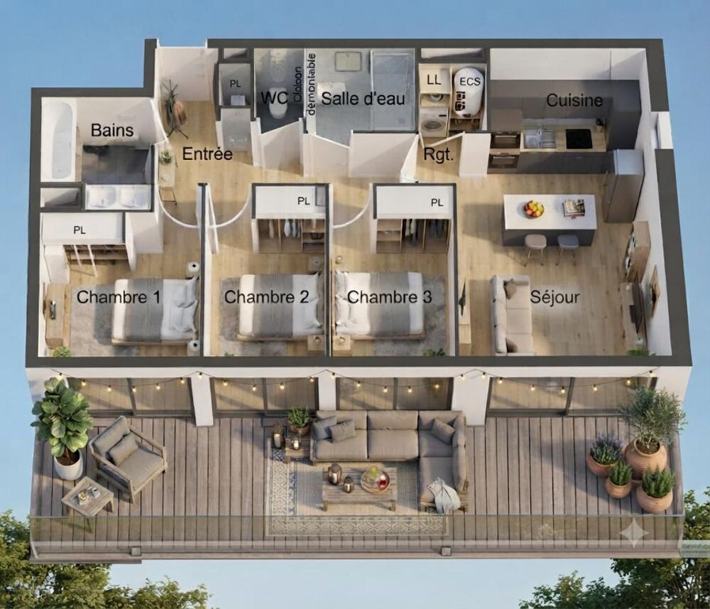 Appartement Valras Plage 4 pièce(s) 85.76 m2