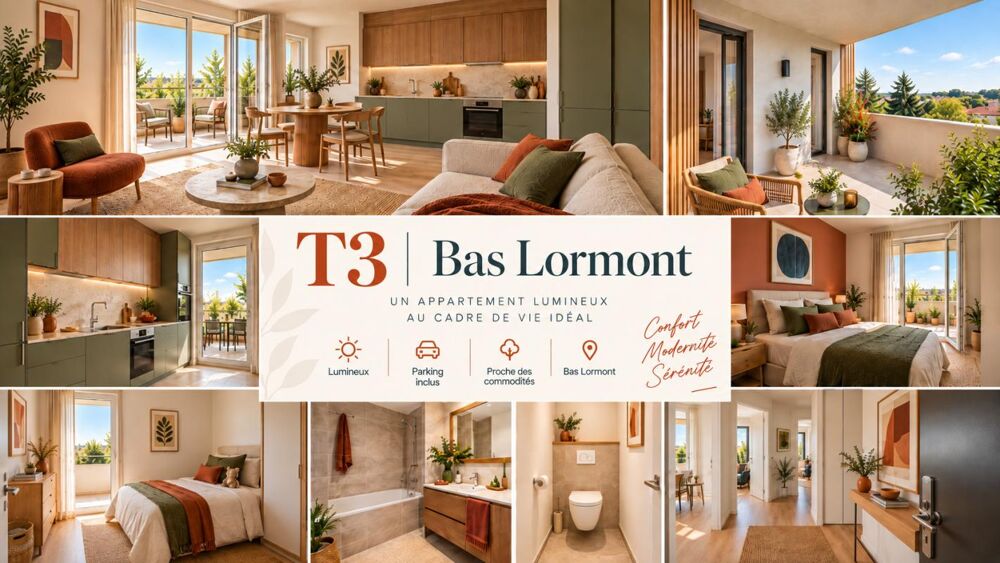 Vente Appartement BAS-LORMONT – T3 avec 2 loggias de plus de 22 m² et parking Lormont