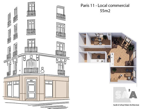 75011 PARIS - Cession de bail, local commercial  55 m&sup2; 99000 75011 Paris