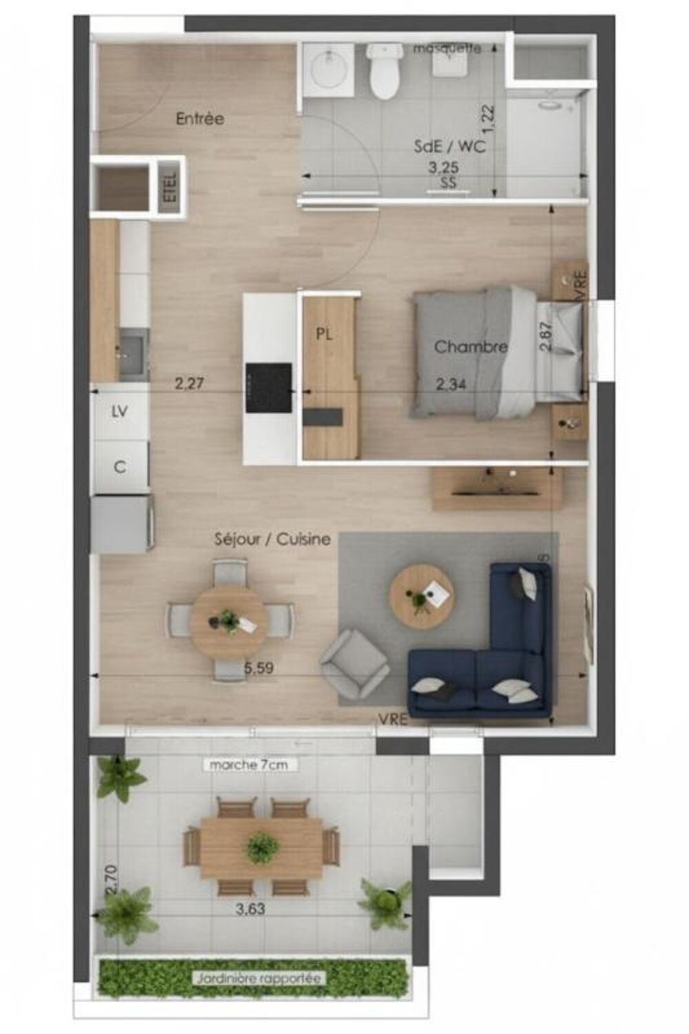 Vente Appartement Corniche de Sète. T2 de standing, Terrasse 10 m² Sud, Bord de Mer Sete
