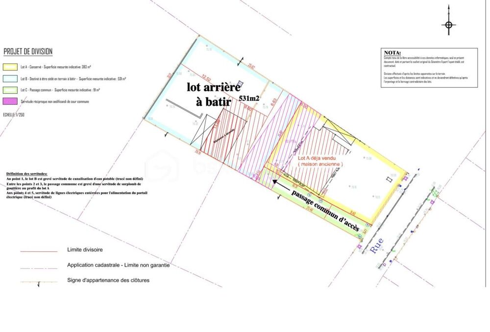 Vente Terrain Terrain constructible de 531 m² en lot arrière dans un cadre privilégié Vert saint denis