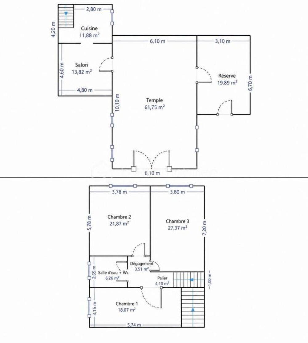 Vente Immeuble Ancien temple protestant 170 m² à fort potentiel – Bien atypique avec nombreuses possibilités d'aménagement Rouille