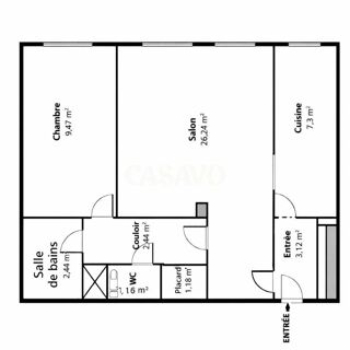  Appartement � vendre 3 pi�ces 54 m�