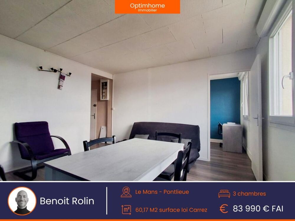 Appartement 4 pièces 60 m² · à Le Mans · 60 m² · 83 990 €