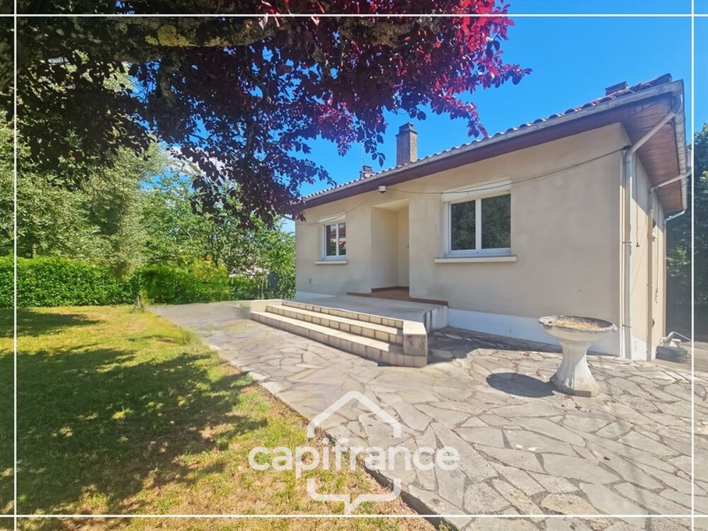 Maison avec sous-sol, 3 chambres, jardin, garage, accès de plain pied depuis la terrasse
