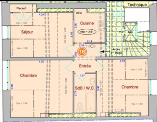 Vente Appartement Emile Zola / Commerce. Charmant 3 Pièces 2 Chambres Dernier Etage avec Ascenseur Paris 15