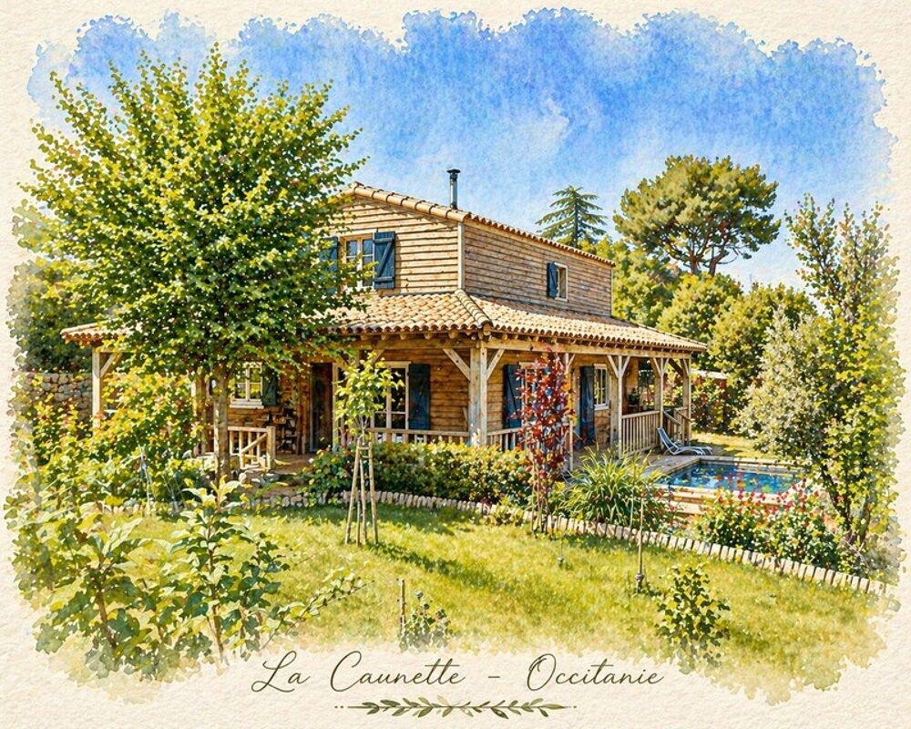 Vente Maison LA CAUNETTE – HAMEAU DE BABIO – MAISON CONTEMPORAINE D'EXCEPTION AVEC PISCINE – ENVIRONNEMENT NATUREL PRÉSERVÉ La caunette
