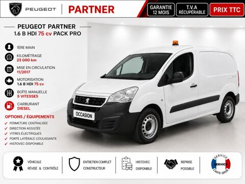 Peugeot Partner 1&deg; Main / 1.6L B HDI 75cv Pack PRO Seulement 23 000km ! idem 2018 occasion Abbecourt 60430
