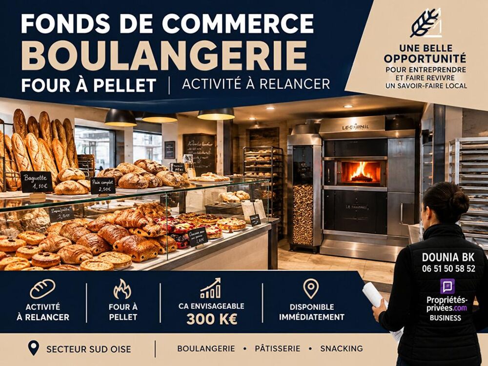   SECTEUR CREIL - BOULANGERIE, PATISSERIE, TRAITEUR avec LOGEMENT 