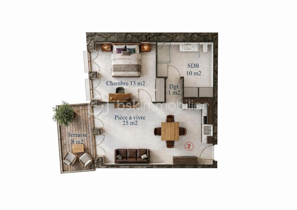 Appartement T2 à 1 km du Lac