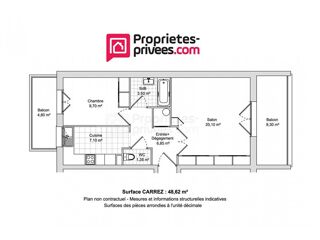  Appartement  vendre 2 pices 49 m