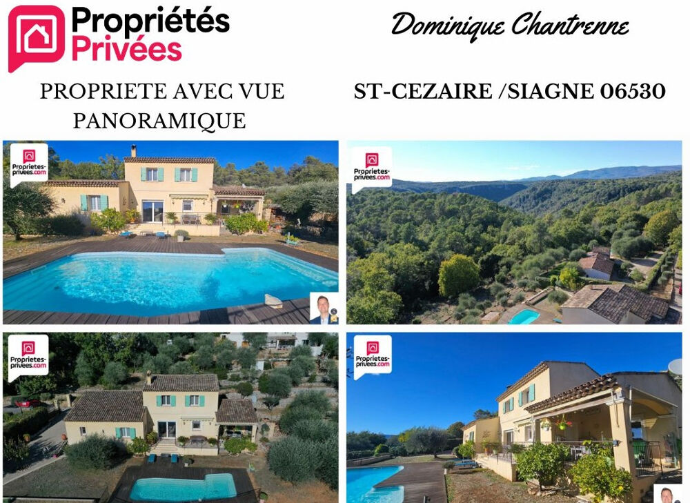 Vente Villa GRANDE VILLA D'ENVIRON 161 M2 AVEC VUE DEGAGEE ET GRAND TERRAIN PAYSAGER DE 5050 M2 Saint cezaire sur siagne