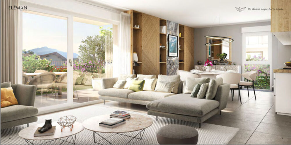 appartement à vendre 3 pièces EXCENEVEX (74), rez de jardin 95m² cave et parkings, à 5 minutes à pied du lac