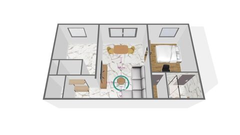  Appartement  louer 2 pices 47 m